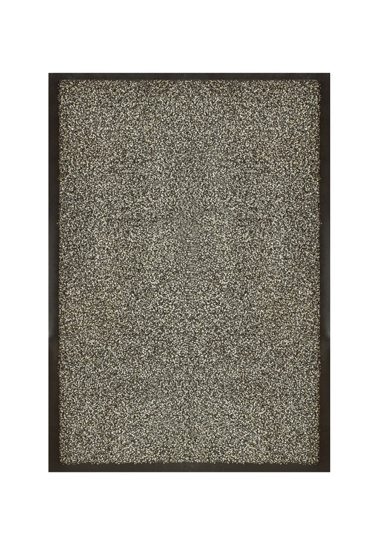 Relaxdays Paillasson gris chiné tapis d'entrée couloir intérieur extra plat  mince 40 x 60 cm, noir-gris